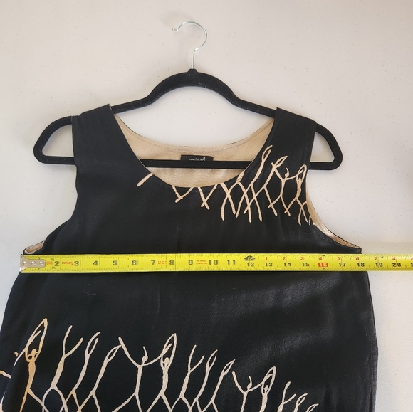 Animale Black Sleeveless Midi Dress Pockets Size Medium Lagenlook Boho Summer - Picture 10 of 11